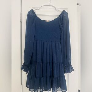 Altar’d State Navy Blue Dress with Sparkle Detail